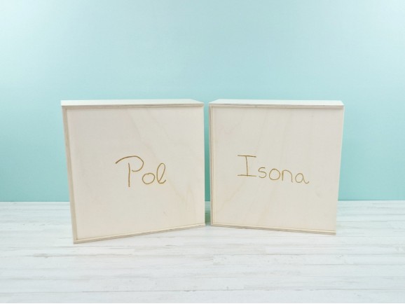 Caja de madera 35x35x14 cm. c/tapa corredera Ref.PC9H