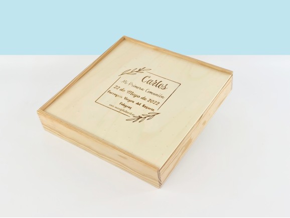 Pine box for album with wooden lid, various sizes Ref. P1454C8P