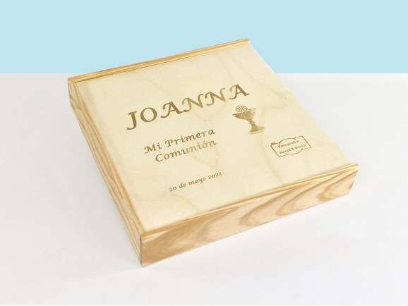 Pine box for album with wooden lid, various sizes Ref. P1454C8P