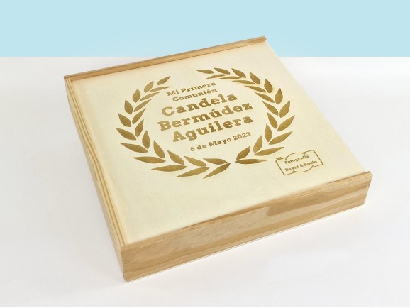 Pine box for album with wooden lid, various sizes Ref. P1454C8P