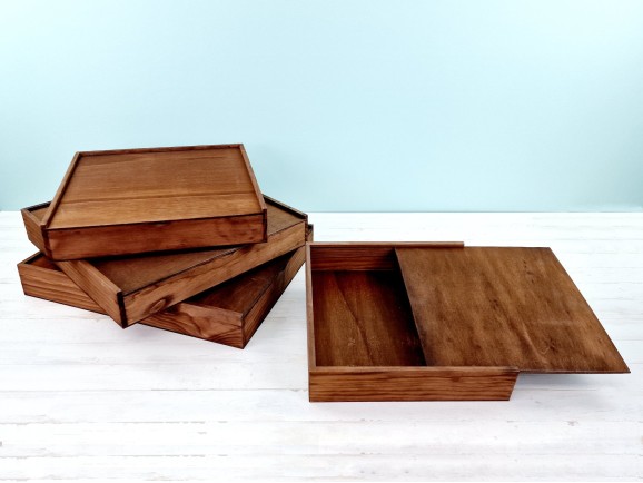 Caja de madera Envejecida para Álbum c/tapa madera varias medidas Ref.P1454C81