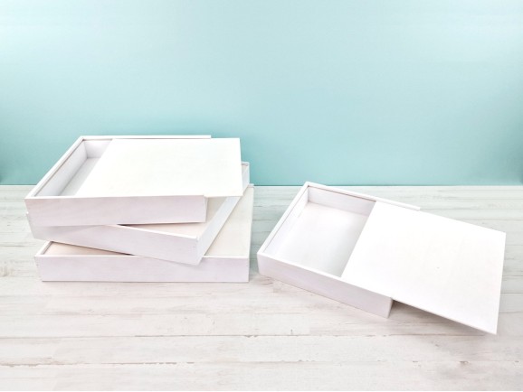 Caja de madera Blanca para Álbum c/tapa madera varias medidas Ref.P1454C8PA