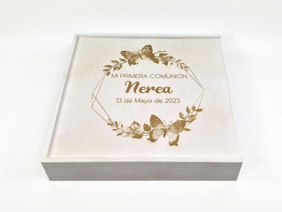 Caja de madera Blanca para Álbum c/tapa madera varias medidas Ref.P1454C8PA