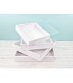 White wooden box for album with methacrylate lid, various sizes. Ref. P1454C8BM