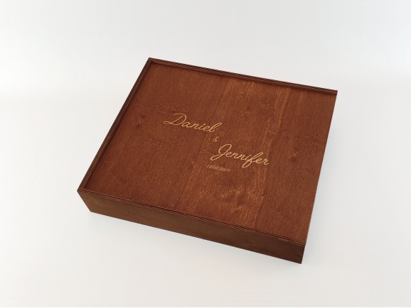 Aged wooden box for album 38.5x33x8 cm 2 lids Ref.P1454C8FC