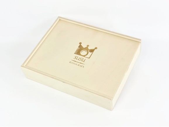 Wooden box 25x19x6 cm. with Sliding cover Ref.P1454C4N