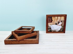 Aged wooden frame box for album, various sizes Ref.P1454CAT