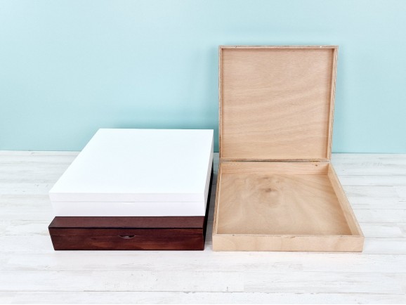 Caja estuche de madera para Álbum 3 acabados Ref.PCA33