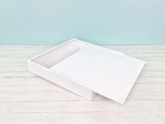 Caja Blanca para Álbum 30x30 c/División y Tapa Madera Ref.P1454C8PA-37D