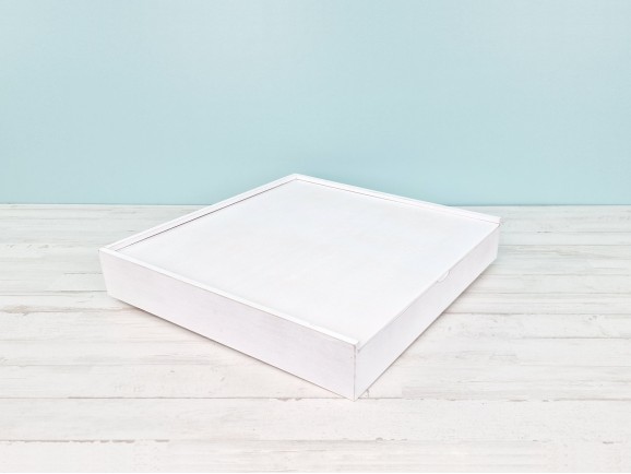 White Box for Album 30x30 w / Wood Top and Division Ref.P1454C8PA-37D