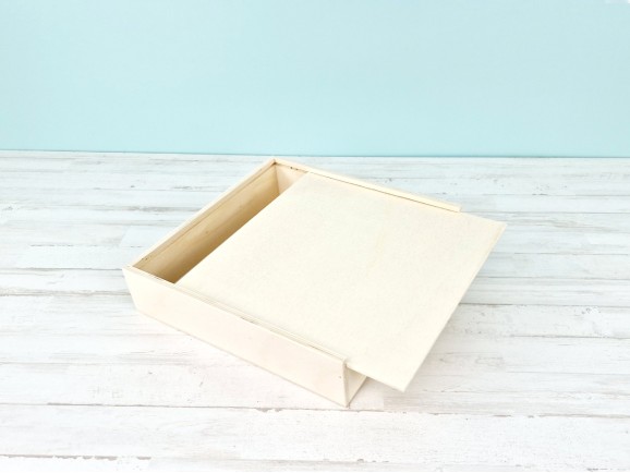 Caja de madera 28,5x28,5x6,5 c/tapa corredera Ref.P1454C8-27
