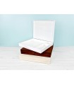 Wooden box for 30x30 album with magnetic clasp and dividers, 3 finishes Ref.P1454C8FI