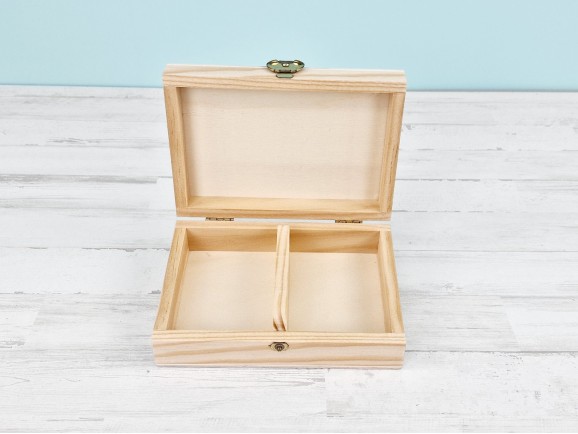 Caja de madera 16x11x4 cm. para 2 barajas Ref.P78C01