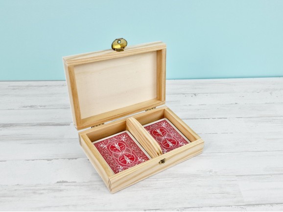 Wooden box 16x11x4 cm. for 2 decks Ref.P78C01
