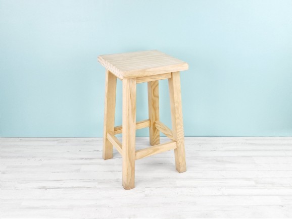 50 cm. square wooden stool Ref.AR1311