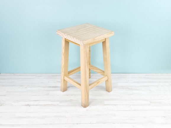 50 cm. square wooden stool Ref.AR1311
