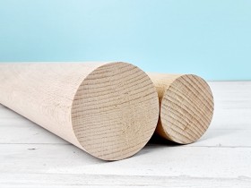 Round wooden stick, 2 diameters Ø50 - Ø60 mm. Length 80 cm.