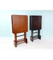 Set of 2 Folding Side Tables with Cherry or Walnut Stand Ref. 1391
