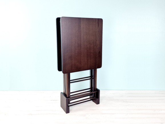 Set of 2 Folding Side Tables with Cherry or Walnut Stand Ref. 1391