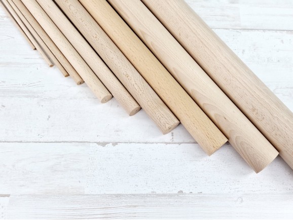 Round wooden stick various diameters Length 1 m.