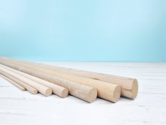 Round wooden stick various diameters Length 1 m.