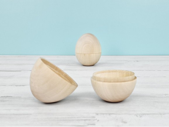 Caja huevo de madera alto 7 cm. Ref.DRWS804