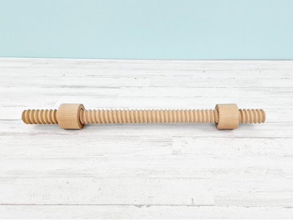 Wooden baluster, turned and threaded, with nuts L51 Ref.MO577
