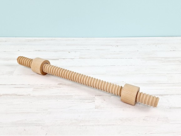Threaded Turned Beech Wood Baluster with L51 Nuts Ref.MO577
