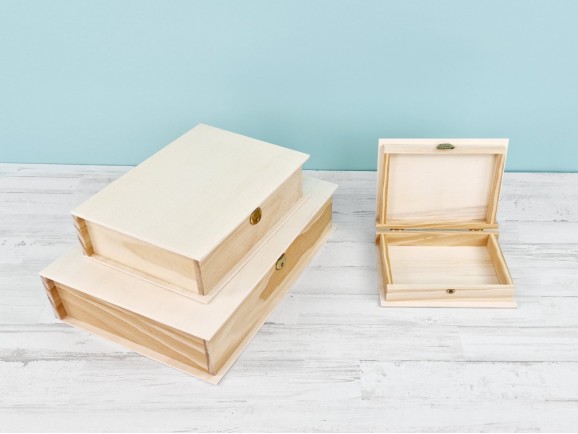 Caja libro de madera 3 medidas Ref.P1320A