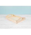 Bandeja de madera rectangular c/asas 30x20x6,5 cm. Ref.DRTC714M