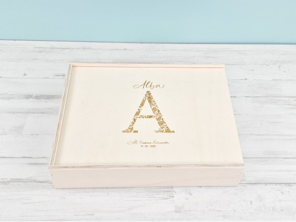 Wooden box 25x19x6 cm. with Sliding cover Ref.P1454C4N