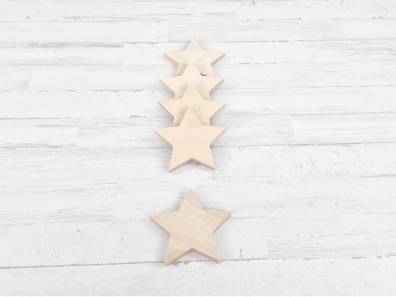 Estrella de madera 10x10x1 cm. Ref.DRZN725M