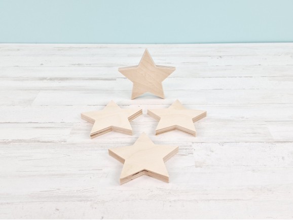 Estrella de madera 10x10x1 cm. Ref.DRZN725M