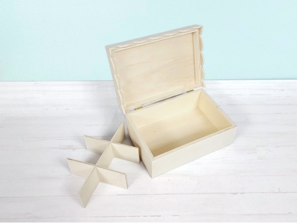 Wooden box 23x16x9 cm. 6 divisions Ref.P35C47RB