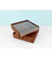 Aged wooden box 29x29x7 cm. 2 lids Ref. P1454C81-27