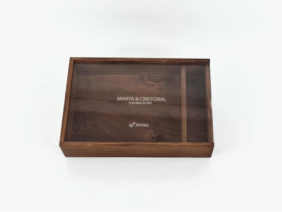 Box for photographers Aged with Methacrylate lid Ref.P1454DTM