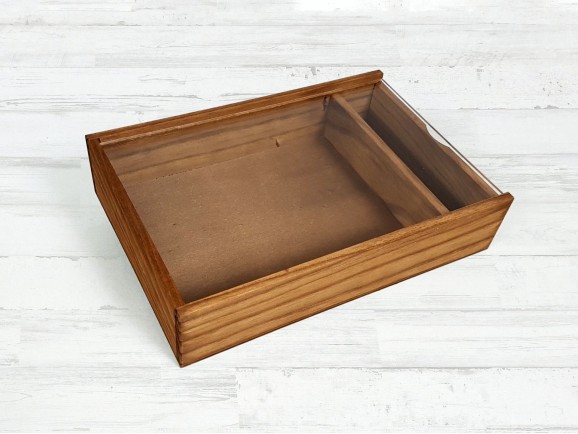 Caja para fotógrafos Envejecida c/Tapa Metacrilato Ref.P1454DTM