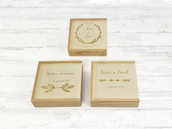 Box photos 10x15 with lid Wood Ref.P00CF13