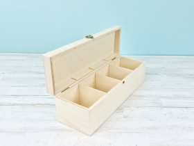 Caja de madera 35x12x11 cm. c/4 divisiones Ref.PCG02