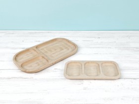 Bandejas de madera 3 compartimentos 2 modelos Ref.DRKC51