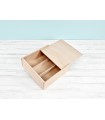 Caja de madera 21,5x21,5x8 cm. c/tapa corredera y 3 divisiones Ref.PC26