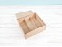 Caja de madera 21,5x21,5x8 cm. c/tapa corredera y 3 divisiones Ref.PC26