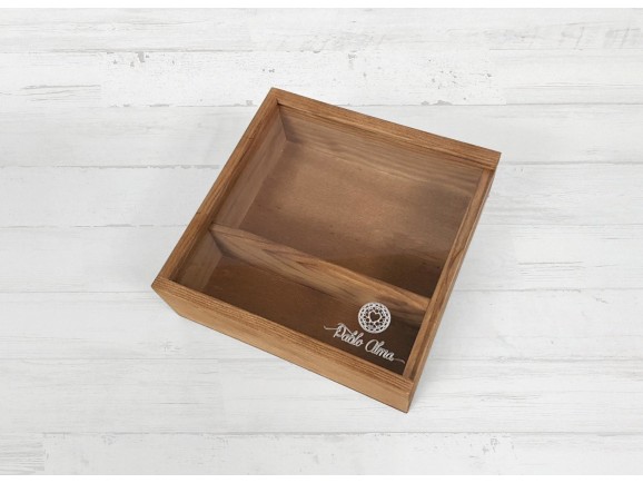 Caja de madera Envejecida para fotos 10x15 c/tapa metacrilato Ref.P00CF13TM
