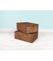 Caja de madera pino Envejecida 18x12,5x6,5 c/tapa corredera Ref.PF1015T