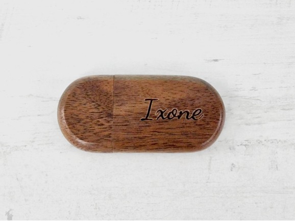Dark rounded wooden PenDrive with magnet Ref.USBCH10