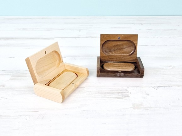 Pack PenDrive Rounded + Wooden Box Ref.PackS260