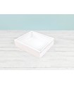 Caja de madera pino Blanca 29x24x7 cm. c/tapa metacrilato Ref.PF2025BM