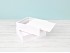 Caja de madera pino Blanca 23,5x18,5x7 cm. con tapa corredera Ref.PF1520B