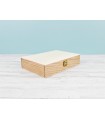 Caja de madera 26x19x6 cm. c/bisagra, broche maleta Ref.PC6FM