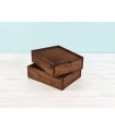 Aged pine wood box 23.5x18.5x7 cm. with sliding lid Ref.PF1520T